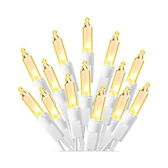 CJB Warm White Christmas Mini String Lights, 30FT 150 Incandescent White Wire Fairy Lights, Waterproof Christmas Decorations for Indoor Outdoor Party Garden Yard Decor