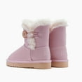 thumbnail image 5 of Weestep Wood Button Warm Shearling Winter Lightweight Snow Boots(1 Little Kid, Pink), 5 of 7