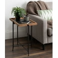 thumbnail image 6 of Kate and Laurel Macabe Industrial Modern Wood and Slate Side Accent Table with Black Iron Metal Base, Rustic Brown Finish, 6 of 7