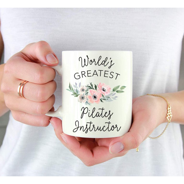CTDream 11oz. Coffee Mug Gift for Women, World's Greatest Pilates  Instructor Mug, Bohemian Pink Anemone Floral Flower, 1-Pack, Drinking Cup  Birthday ...