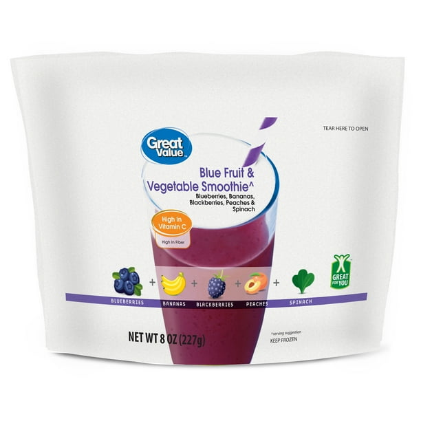 Great Value Blue Fruit & Vegetable Smoothie, 8 Oz