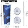 thumbnail image 3 of Camouflage 20 Oz Stainless Steel Skinny Tumbler – Vacuum Insulated Slim Travel Cup with Lid & Stainless Steel Straw, 360° Full Wrap Printed Tumbler for Home, Office & Outdoor Use, 3 of 6