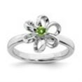 thumbnail image 2 of Auriga 925 Sterling Silver Polished Peridot Flower Ring for Women Size- 10, 2 of 4