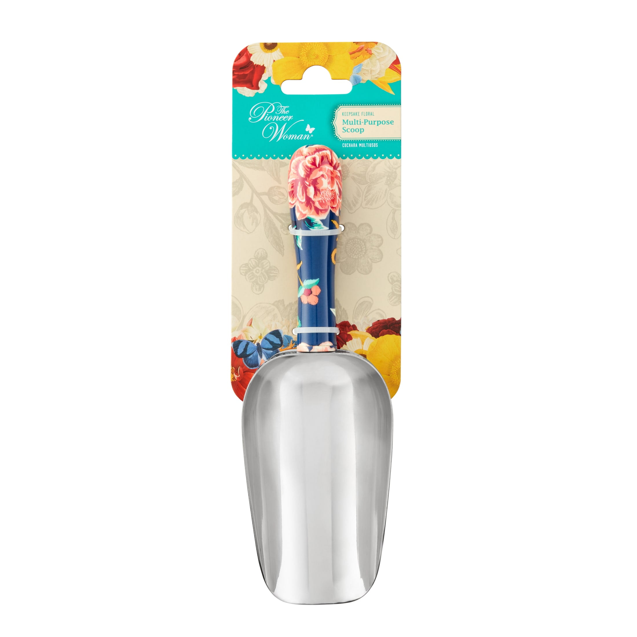 The Pioneer Woman Keepsake Floral Stainless Steel Multi-Purpose Kitchen Scoop