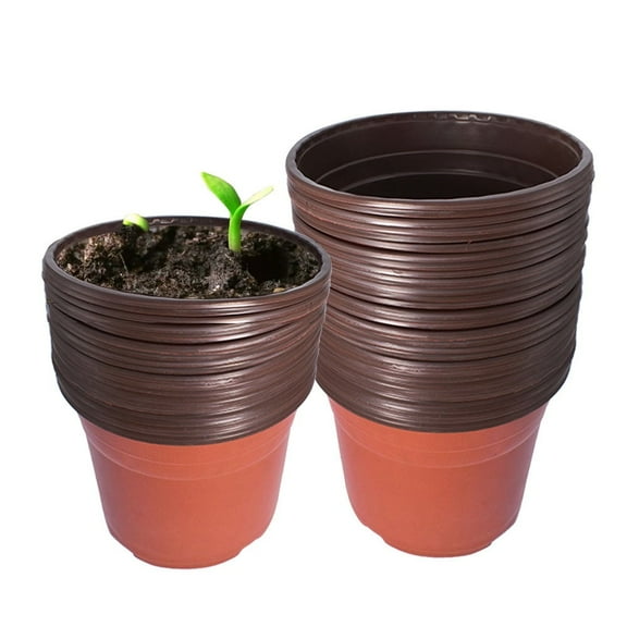 YSMN 100PCS 8" Plastic Plant Flower Pots Nursery Garden Seedlings Starting Pot Container