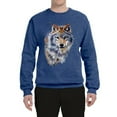 thumbnail image 2 of Wolf Oil Painting Animal Lover Unisex Crewneck Graphic Sweatshirt, Vintage Heather Blue, 2XL, 2 of 3