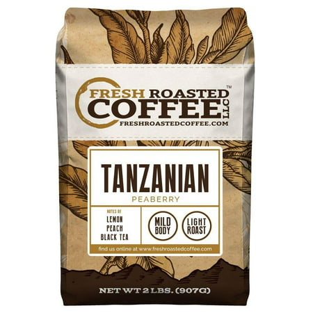 Tanzanian Peaberry Coffee, Whole Bean Bag, Fresh Roasted Coffee LLC. (2 (Best Grocery Store Coffee Beans)