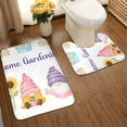 thumbnail image 2 of Yiaed Watercolor Gnome Garden Print Bathroom Mat Set 2 Pieces Mat Anti-Skid Pad Ultra Soft and Absorbent Bathroom Bath Mat Contour Bath Rugs for Toilet Base, 2 of 6