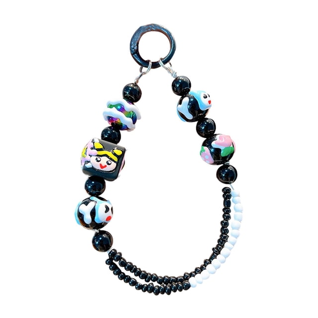 Llavero con cuentas Fernando pulsera con dijes para mochila regalo para mujer Negro