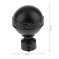 thumbnail image 2 of yuksok Embout de Tringle à Rideau en Alliage d'Aluminium 28mm 4-Noir, 2 of 4