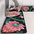 thumbnail image 2 of Kitchen Rugs Sets Of 2,Pioneer Flower Floral Print Pattern Anti Fatigue Kitchen Mat Rugs Non Slip Washable,Decorative Kitchen Floor Mats for Kitchen,Sink,Laundry,17"x47"+17"x47", 2 of 5