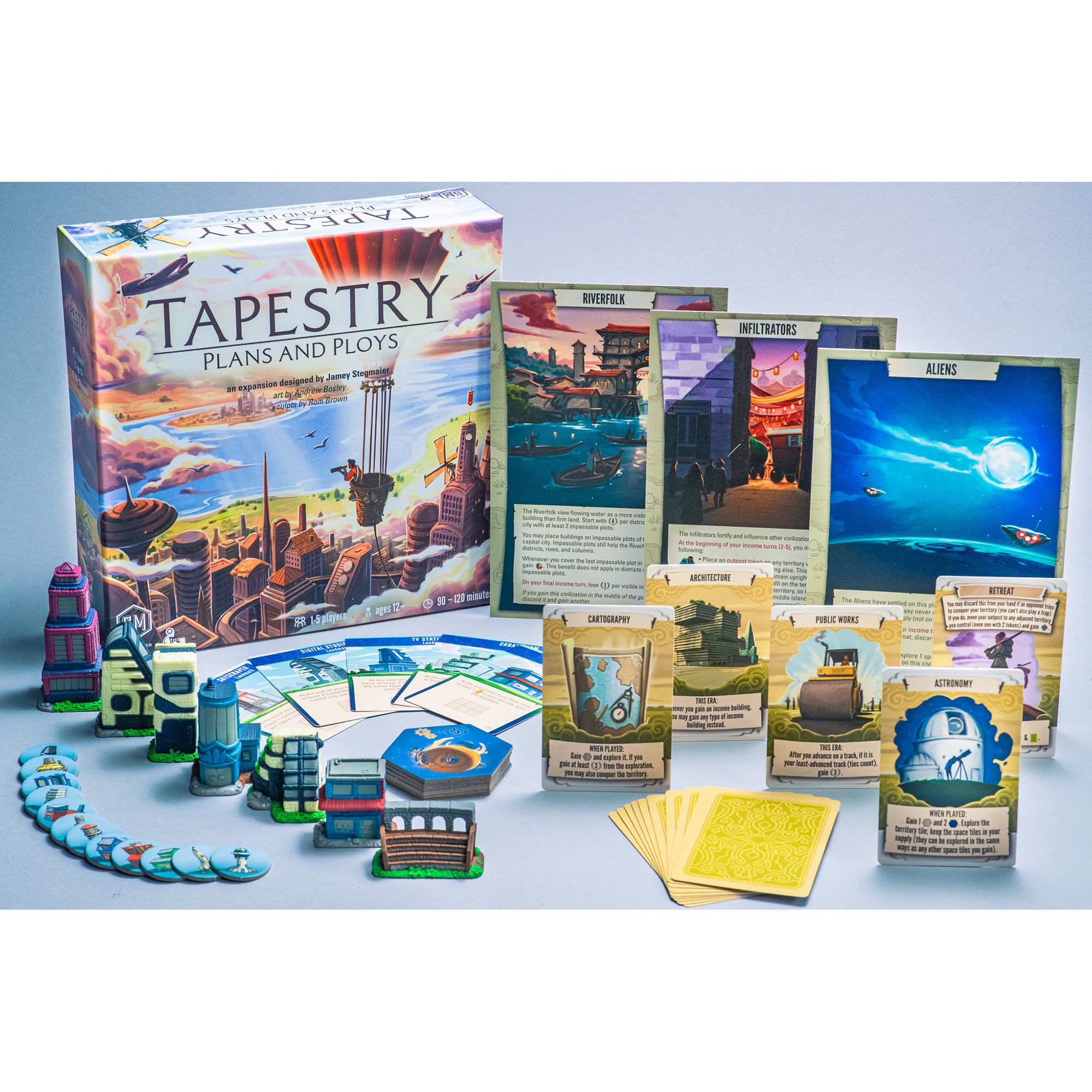Tapestry: Plans & Ploys Expansion - City Building Board Game Expansion, Stonemaier Games, Ages 13+, 1-5 Players, 90-120 Min