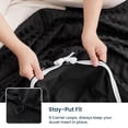 thumbnail image 5 of Sleep Zone Striped Jacquard Bedding Set King Size, 3 Piece Luxury Ultra Soft Comforter Set, Lightweight Breathable & Durable Black Bedding Set, 5 of 13