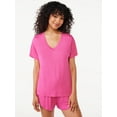 thumbnail image 4 of Joyspun Women's V-Neck Sleep T-Shirt, Sizes S to 3X, 4 of 6