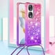thumbnail image 2 of Funda para Honor 90 5G Brillantina Líquida Divertida Reluciente y con Cristales en Movimiento Cuerpo Cruzado con Cordón Ajustable, 2 of 5
