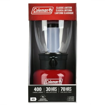 Coleman Carabineer Classic Personal Size Water-Resistant 400 Lumens LED Lantern, Red