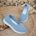 thumbnail image 4 of CHICVOMEY Slip On Women's Sneakers Non-Slip Walking Shoes for Women Breathable Knit Low Top Flats Sneakers for Work Casual Tennis Workout Sneakers, 4 of 5