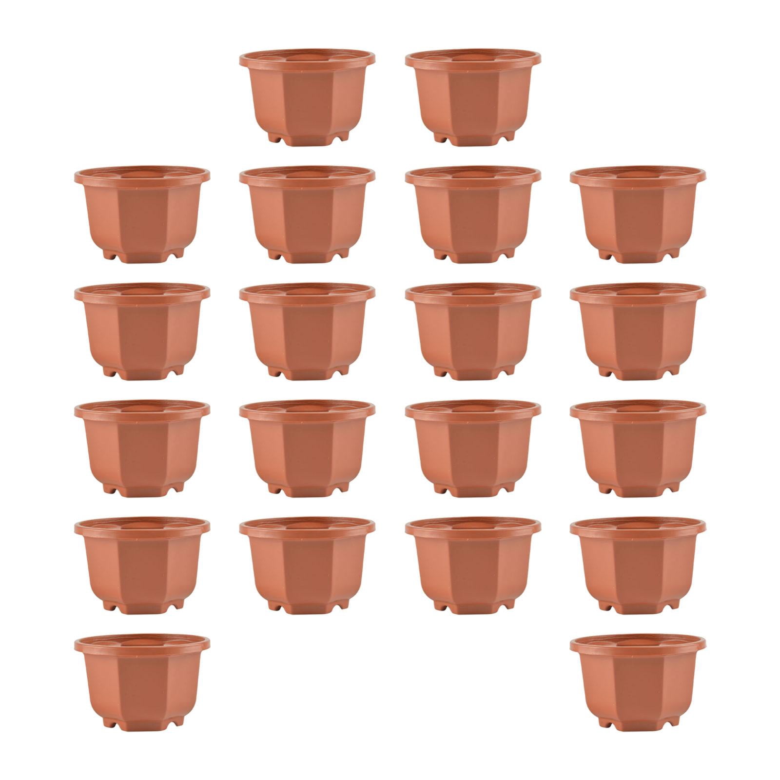 figatia 20 Pieces Flower Pots Planters Containers Modern Decorative Plant Pots with Drainage Holes for Gardening Shelf Indoor Outdoor 13cmx7.5cm