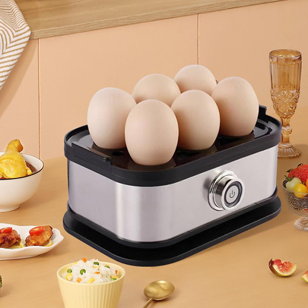 Smart Egg Cooker with Auto Shut, Effortless Egg Cooking with The Stainless Steel Egg Cooker, Electric Rapid Egg Boiler for 6 Eggs, Multi-Function Soft, Medium, Hard Boile