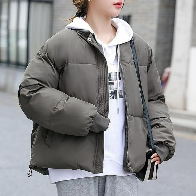 Xysaqa Women Winter Bomber Puffer Jacket Baggy Casual Xysaqa Women Winter Bomber Puffer Jacket Baggy Casual