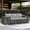 Gray + Polyester,Steel,Wicker, variant on Garden Sofa,Patio Sofa,3 Seater Wicker Outdoor Couch