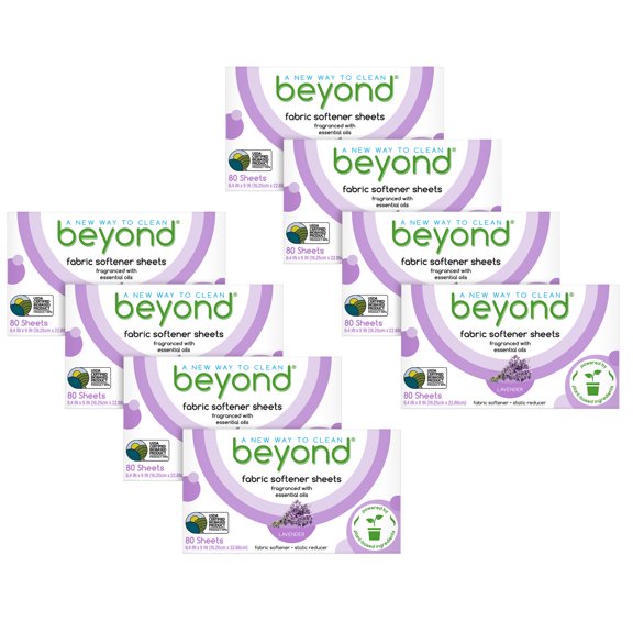 Beyond Fabric Softener Sheets (8 boxes of 80 sheets)- Lavender Scent