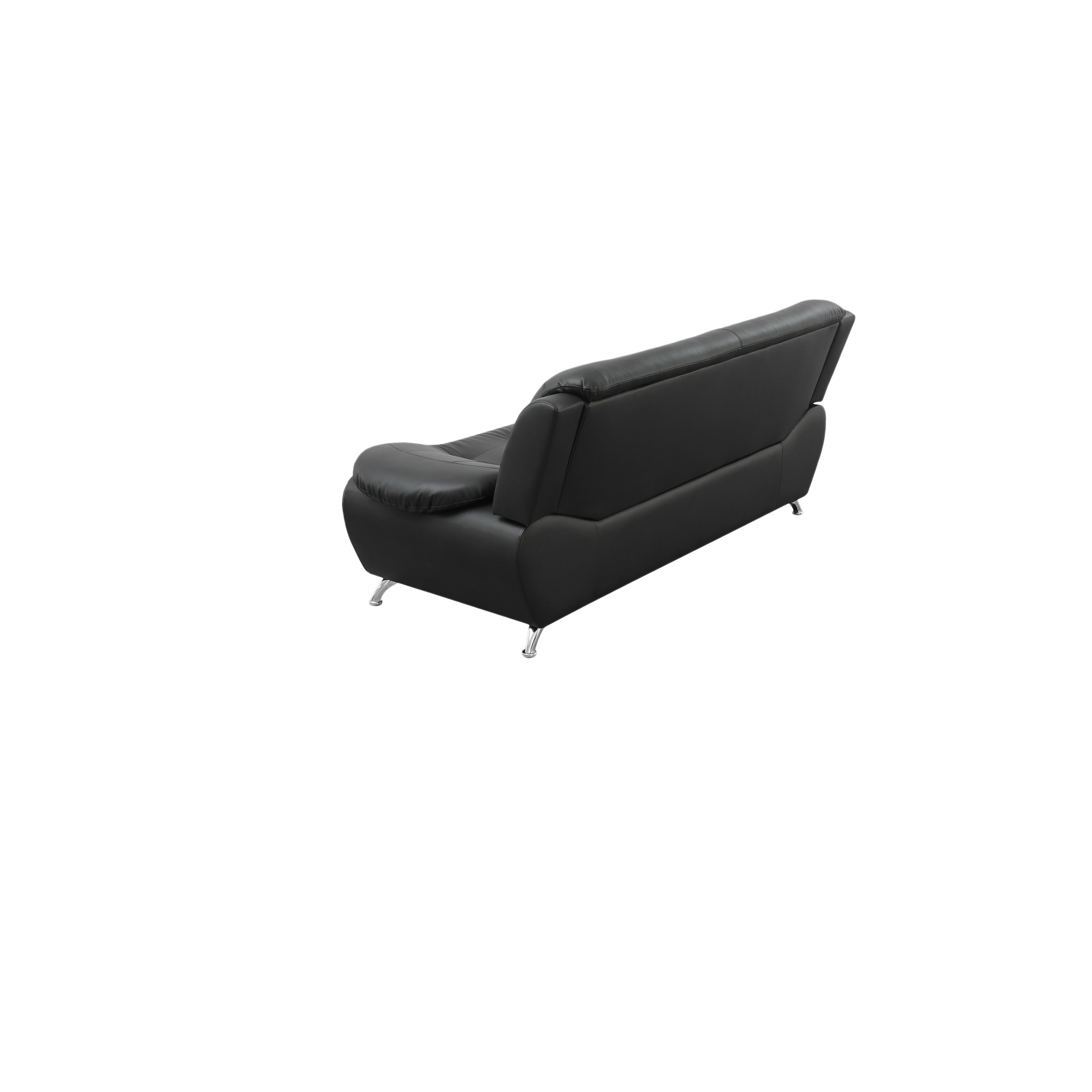MAYEERTY Breathable Faux Leather Reclining Sofa, 3-Seater Couch with Anti-Insect Solid Wood Frame for Living Room, Black