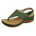 thumbnail image 3 of longantii Womens Orthopedic Sandals Arch Support Summer Flat Sandals Lightweight Slip on Non Slip Sneakers Comfortable 2026 New Orthopedic Shoes Green, 3 of 4