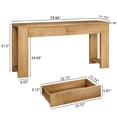 thumbnail image 3 of Satifur 60 Inch Wooden Console Table, Narrow Sofa Table Behind Couch with 2 Storage Drawers & 1.38" Thickened Tabletop, Long Entryway Table for Living Room Hallway, Natural Oak, 3 of 8