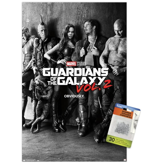 Marvel Cinematic Universe - Guardians of the Galaxy 2 - One Sheet Wall Poster with Push Pins, 14.725" x 22.375"