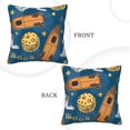 thumbnail image 3 of Square Decorative Throw Pillow Covers with Core, Cartoon Universe Stickers Throw Pillows for Couch Sofa Bed Home Decor, 18"x18", 3 of 9