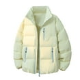thumbnail image 2 of Xdegoge Quilted Jacket for Men Plus Size Full Zip Stand Collar Jackets Causal Loose Warm Padded Coat Fashion Solid Color Cold Protection Streewear with Multi Pockets, 2 of 5