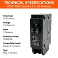 thumbnail image 2 of Interruptor termomagnético FalconSupply HOMT2020 20 A 120 V tipo tandem, 2 of 7
