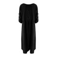 thumbnail image 2 of Vedolay Spring Dresses Women's Embroidery Pearl Button Down Dress V Neck Spaghetti Strap Maxi Dress,Black L, 2 of 5