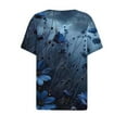thumbnail image 4 of Womens Tops Short Sleeve Ladies' Spring/Summer Casual Printed Short Sleeve Button V-Neck, 4 of 5