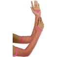 thumbnail image 5 of ToBeInStyle Womens Big Diamond Net Fingerless Long Arm Warmers Rave Gloves - Hot Pink, 5 of 6