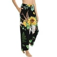 thumbnail image 2 of Disketp Sunflower Skull Print Women'S Comfy Pajama Pants Casual Drawstring Palazzo Lounge Wide Leg Pants, 2 of 9
