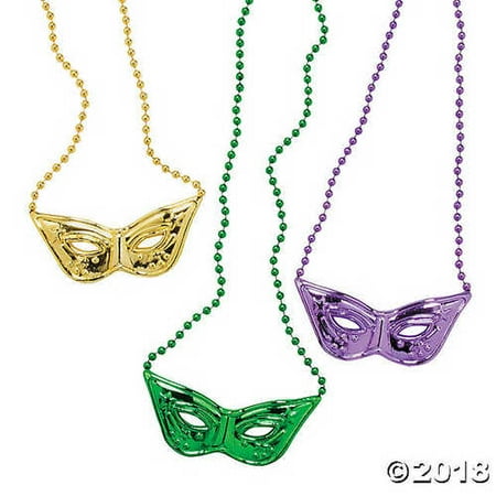 Beaded Mask - Mardi Gras Beads with Masquerade Mask
