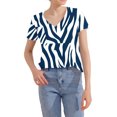 thumbnail image 7 of Xuyuer Women's Fashion Casual Printed V-Neck Short Sleeve T-Shirt - Soft and breathable for daily wear, casual meetups, and versatile minimalist styling, 7 of 7