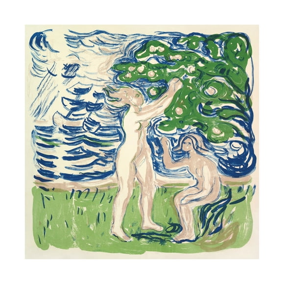 Trademark Fine Art Pictufy Girls Picking Apples Canvas Wall Art