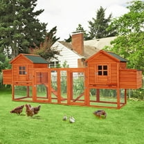 YODOLLA 123” Large Wooden Chicken Coop  For 6 8 chickens Chicken Coop Clearance with Nesting Boxes