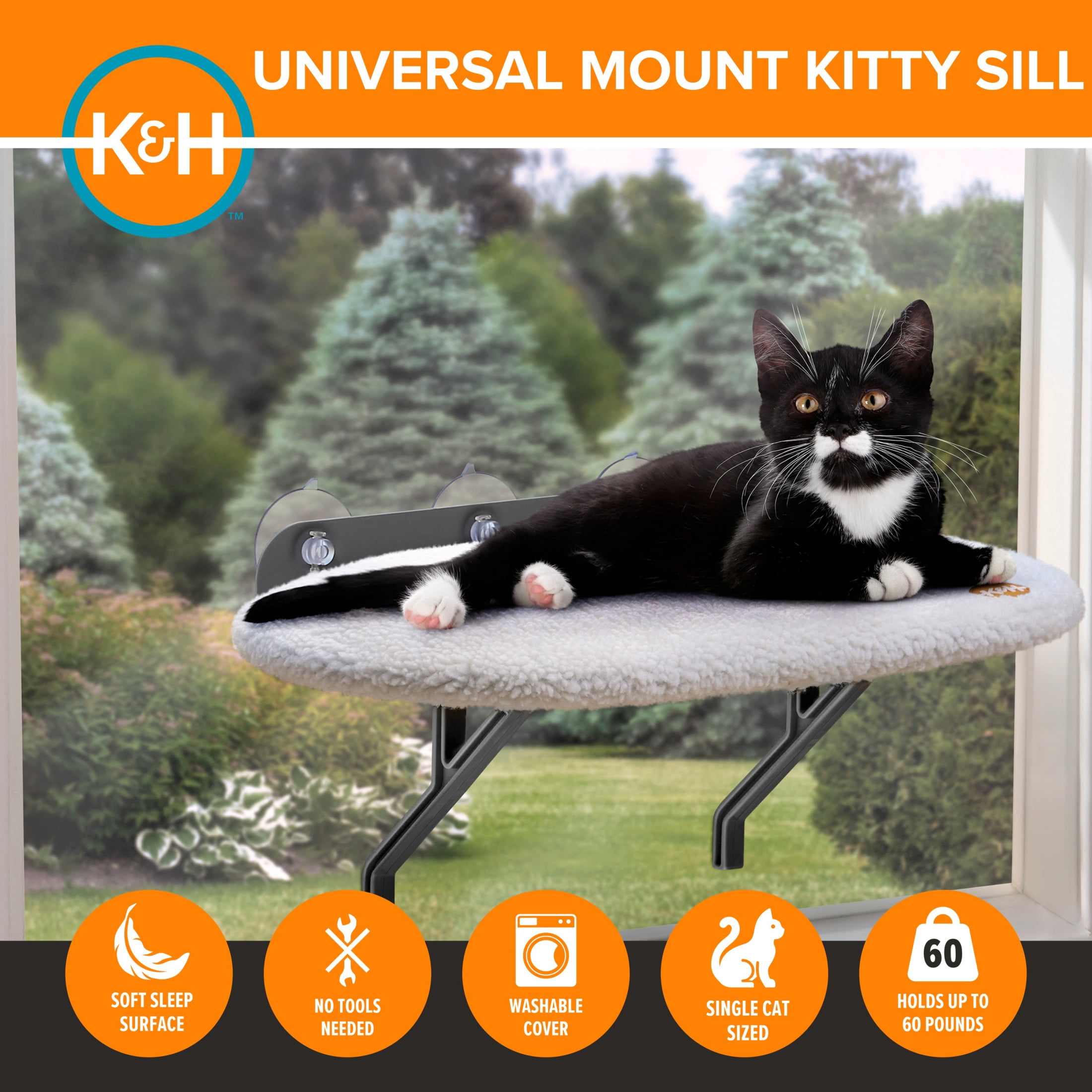 K&H Pet Products Universal Mount Kitty Sill Original Fleece 24 X 14 Inches