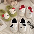 thumbnail image 3 of Zapatillas de algodón de dibujos animados Sanrios Hellokitty Kawaii, lindo gatito de invierno, interior, hogar, suela gruesa, felpa, antideslizantes, 3 of 3