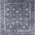 thumbnail image 1 of Ahgly Company Machine Washable Indoor Square Industrial Modern Purple Navy Blue Area Rugs, 5' Square, 1 of 7