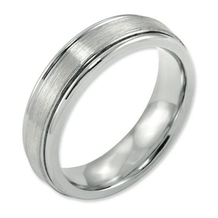 Primal Steel Cobalt Sterling Silver Inlay Satin and Polished 6mm Band