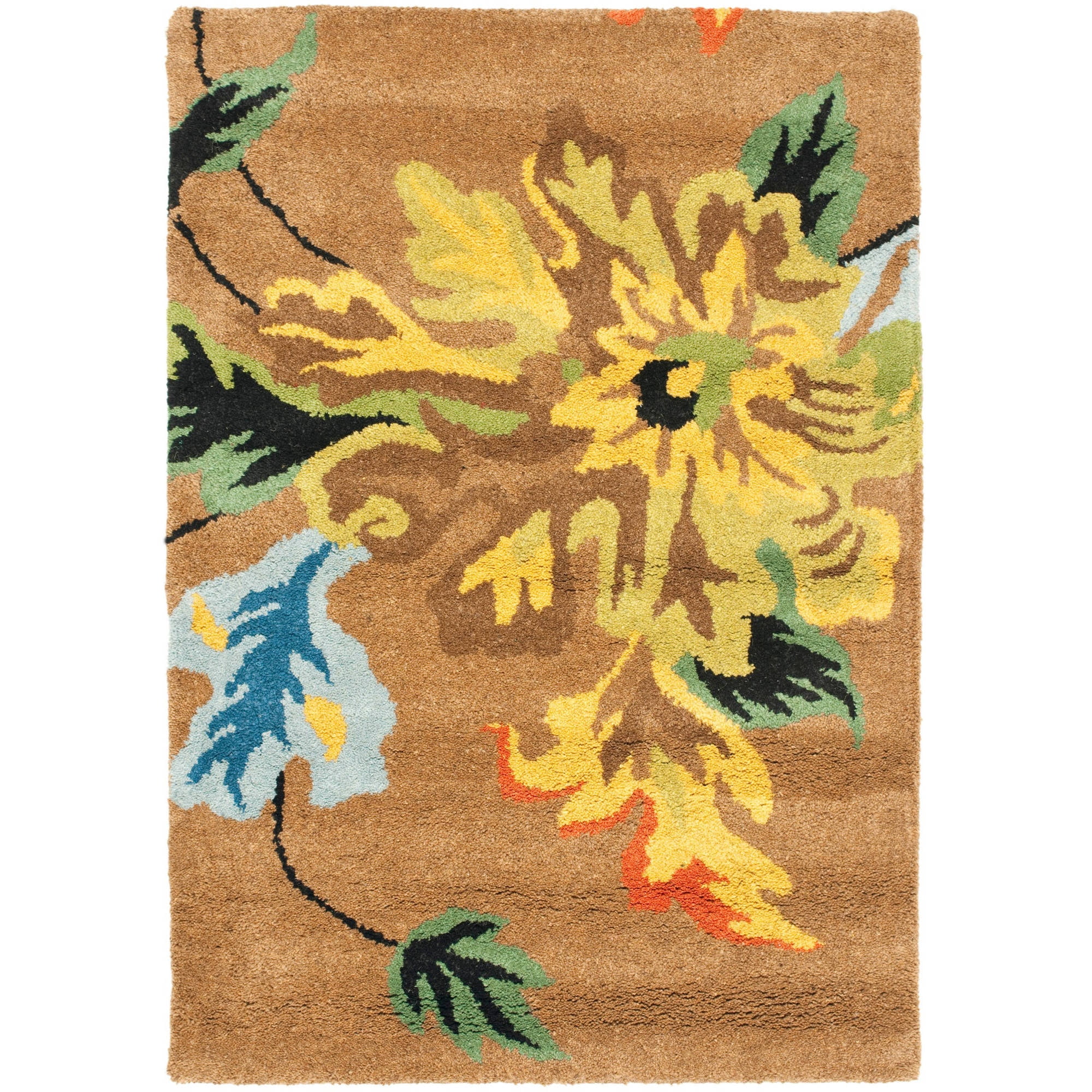 SAFAVIEH Soho Colin Floral Wool Area Rug, Brown/Multi, 2' x 3