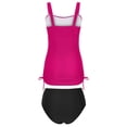 thumbnail image 6 of Tankini Swimsuit Tummy Control Bathing Suits Two Piece Slimming Swim Suit High Waisted Built in Bra Swimwear Hot Pink M, 6 of 9