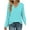 Aqua Green, variant on MOSHU Long Sleeve Womens Tops Deep V Neck Blouses for Women Loose Fit Curved Hem Fall Shirts