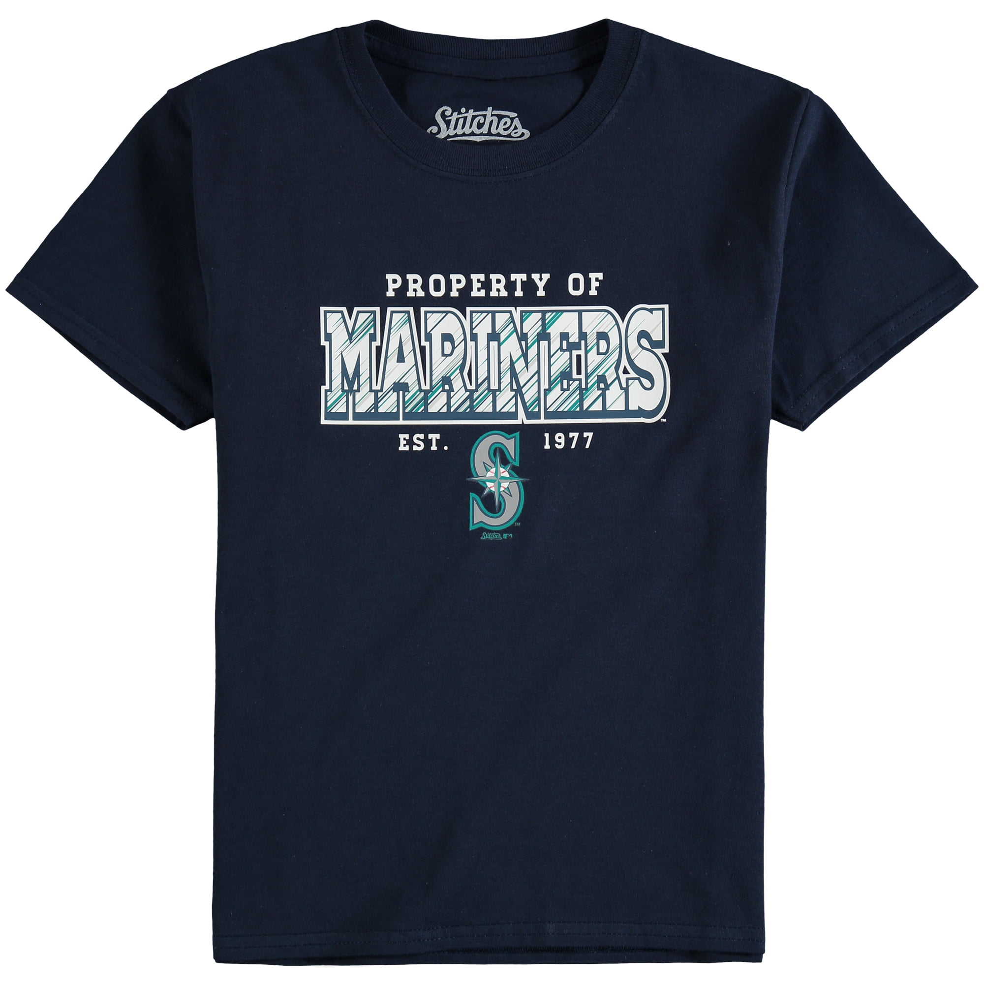 Stitches Seattle Mariners Stitches Youth Property Of Team T Shirt Navy Walmart Com - stitch face t shirt roblox