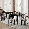 thumbnail image 4 of Costway 1 PCS 34” Rectangular Wooden Dining Table with Rubber Wood Legs for Apartment Breakfast Black, 4 of 10
